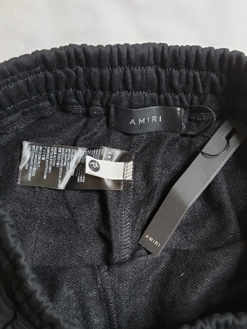 AMIRI Black Athletic Drawstring Shorts with White Logo